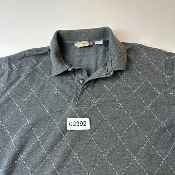 Basic Equipment Polo Shirt Mens Medium Diamond Pattern Short Sleeve Casual Golf - Picture 2 of 10